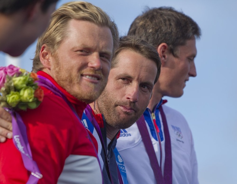 The whole three on the podium