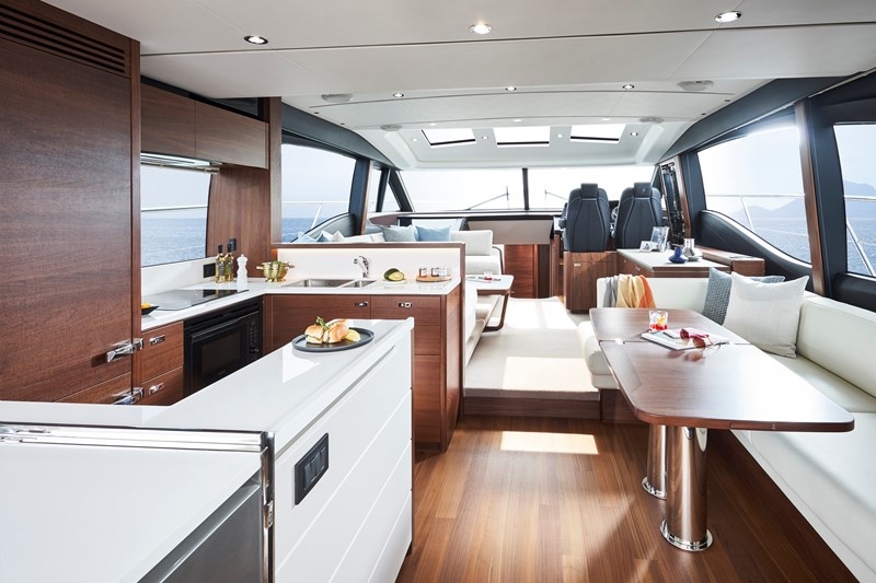 Galley and salon on main deck