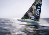 «I took that shot on the last percent of my drone battery. I was aboard IMOCA Apivia, which left Port-la-Faure in La Rochelle, and was filming Charlie Dalin and Yann Eliès. From the drone, I took a photo of the boat from all angles, using the high-speed mode, and then went into the settings and began to reduce the speed. Just to see what happens. Looking through the frames on my computer, I deleted 90% of them. They were blurry and didn't reflect the actual speed of the boat. This photo is the only exception»,