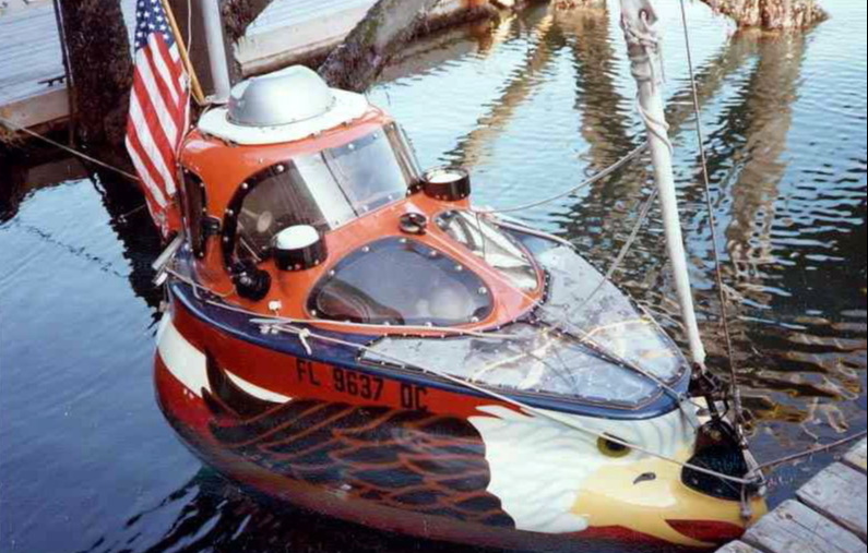 Acrohc Australis' predecessor microyachts in the record-breaking battle - Nonoalca, God's Tear, Yankee Girl and Wind's Will