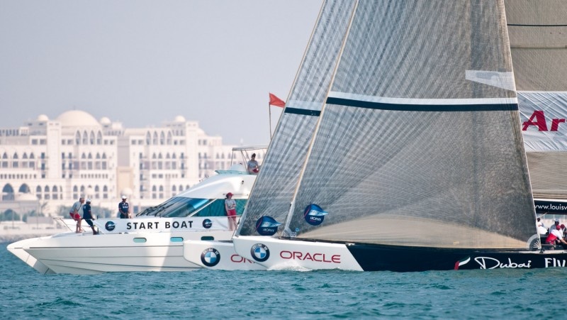 Francesco Bruni tried to get between his opponent and the launch ship.