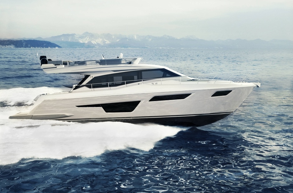 Ferretti представит в Каннах 15-метровую яхту с «левитирующей» надстройкой 