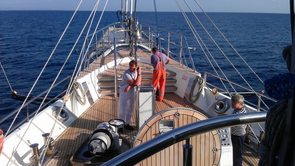 Buck. You can see the famous bowsprit.