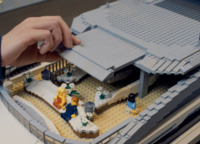 21-year-old Martin and Jos, the authors of one of the models, tried to reproduce not only the exterior but also the functional features of the prototype. For example, there's the retractable screen on which you can watch movies from the helipad. A total of 12,000 parts were required for this version of the Cosmos. 