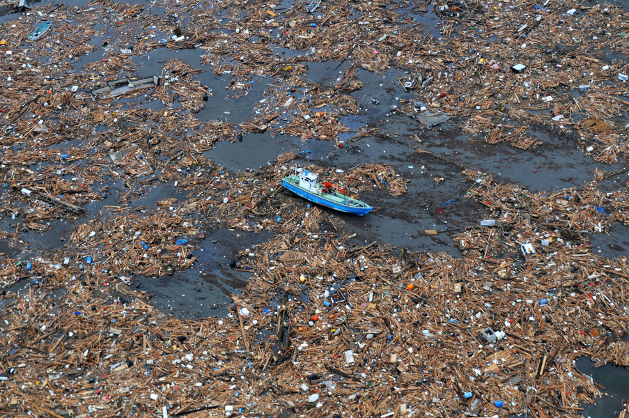 Wakuya Village, Japan. The aftermath of the 9-point earthquake and tsunami that followed.
