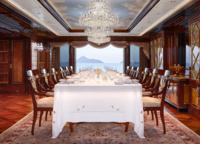 With all her ultra-modern looks, the megayacht is traditional inside. All furniture in the classic style is made to order. 