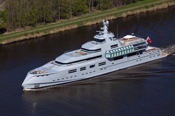 The newest Lurssen yacht Norn delivered and seen on her maiden voyage in Northern Europe