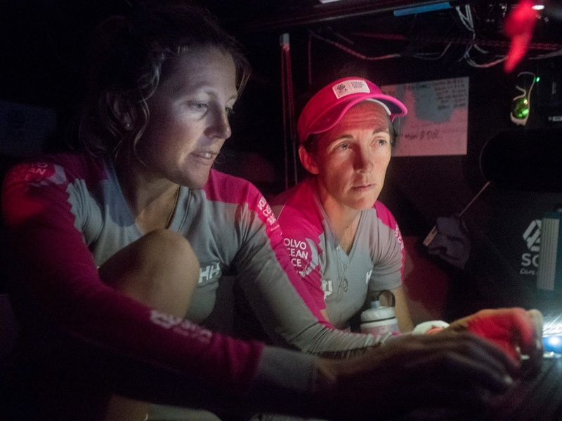 Libby Greenhal at work (right)