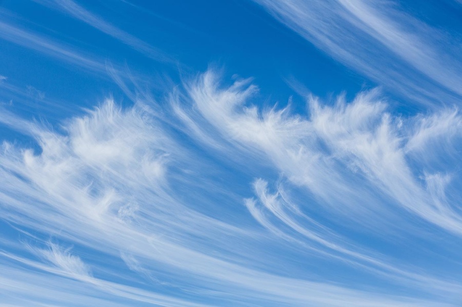In anticyclones, the weather is generally cloudless and dry.