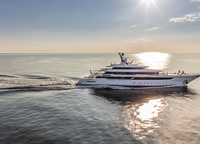 This is the new flagship of a young Italian shipyard and a real long lasting one. The yacht has been little by little designed and built since 2011. The main object of pride on board is the 20-metre long living room, the slabs over which are not held by any supporting column. 