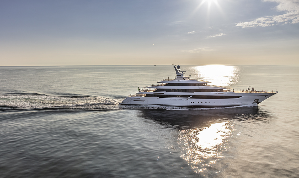 This is the new flagship of a young Italian shipyard and a real long lasting one. The yacht has been little by little designed and built since 2011. The main object of pride on board is the 20-metre long living room, the slabs over which are not held by any supporting column. 