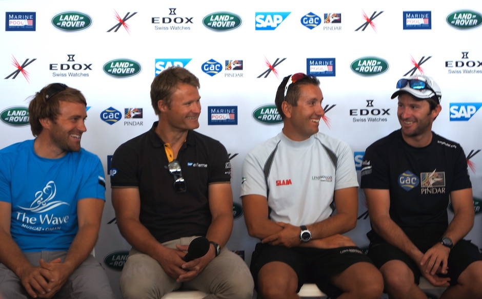 The very moment when the skippers were shown the SAP boat coup in Hamburg. Rasmus, second from the left.