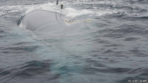 The hull of the shipwreck.