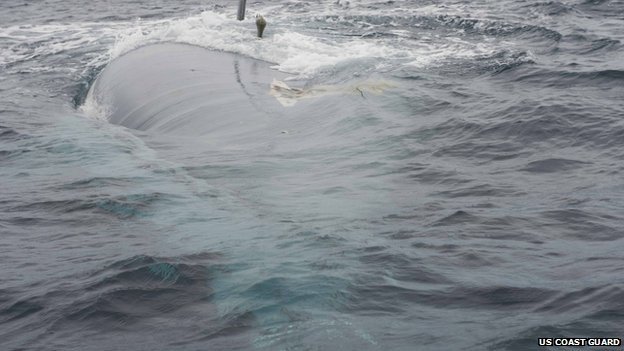 The hull of the shipwreck.
