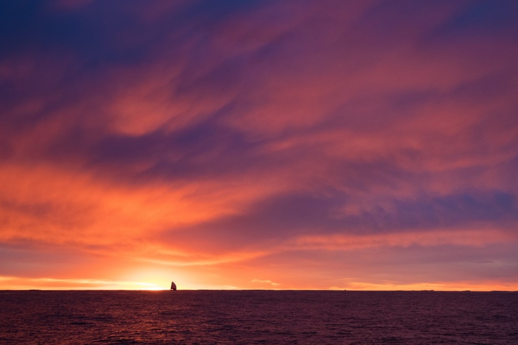 Sunset during the Nord Stream Race offshore race in the Baltic Sea.