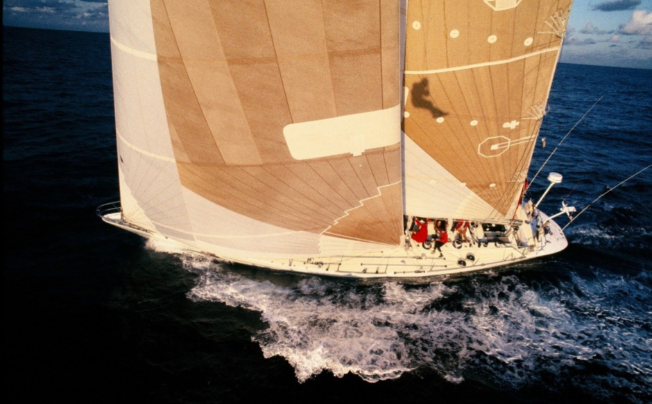 Drum during the Fastnet race, 1985.