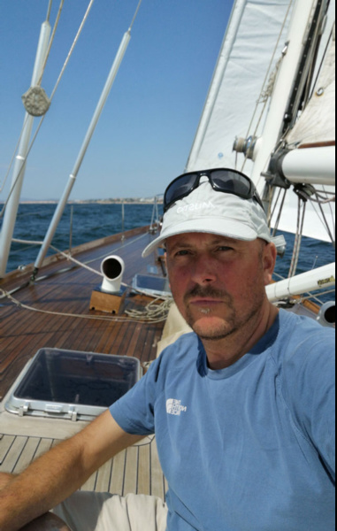 Alan McMillan aboard the Swan 55 Ariana.