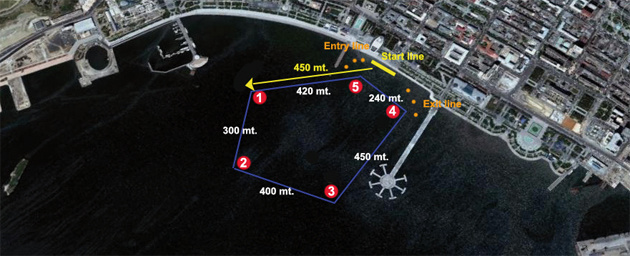 The track was elegantly transformed during the preparation. It got another buoy and a dangerous turn. It was like that.