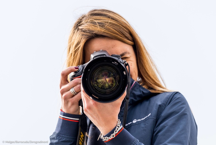 This is what a sailing photographer looks like in wait mode. Marina Semyonova is on the photo.