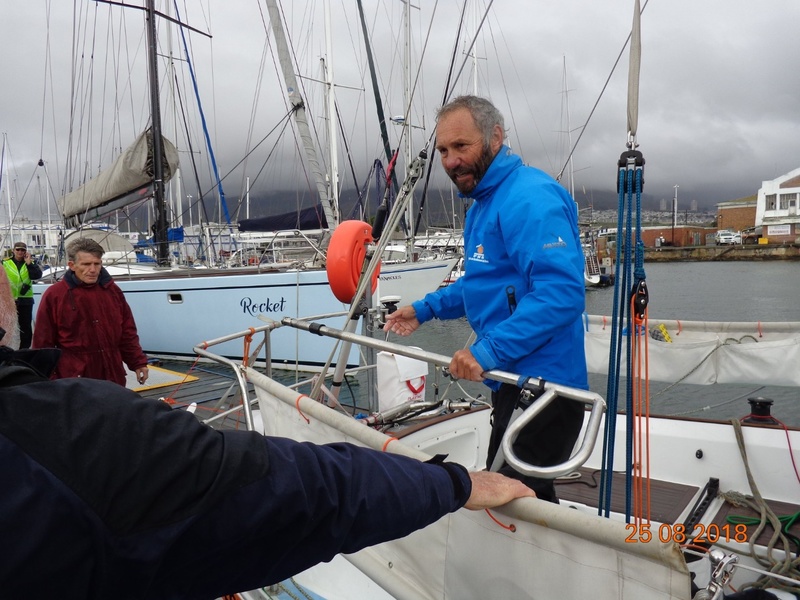 Philip Pesce has arrived in Cape Town for repairs. He will continue to compete in GGR in the Chichester class.