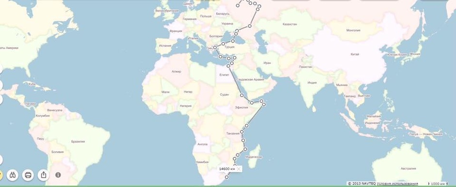 Predicted route