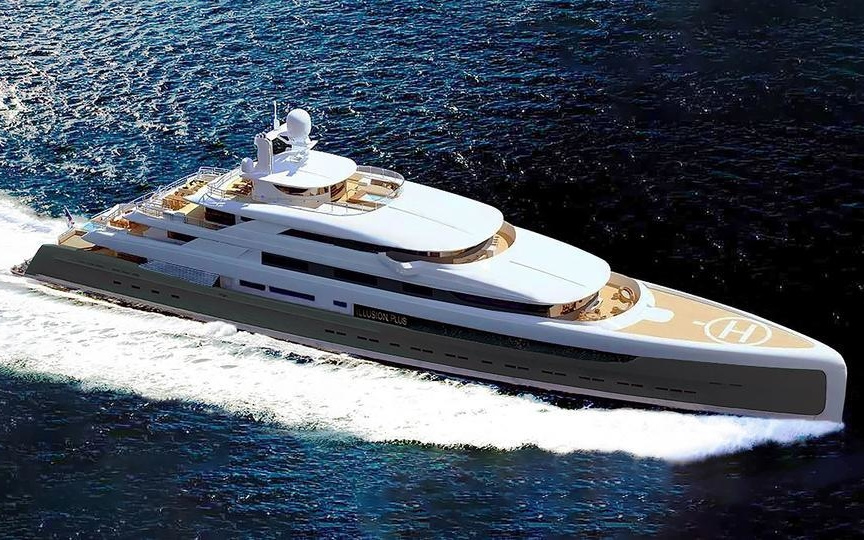 Illusion Plus is equipped with a Rolls Royce diesel-electric propulsion system that can accelerate up to 17 knots and at a cruising speed of 14 knots it can travel up to 5,000 miles without refueling.  