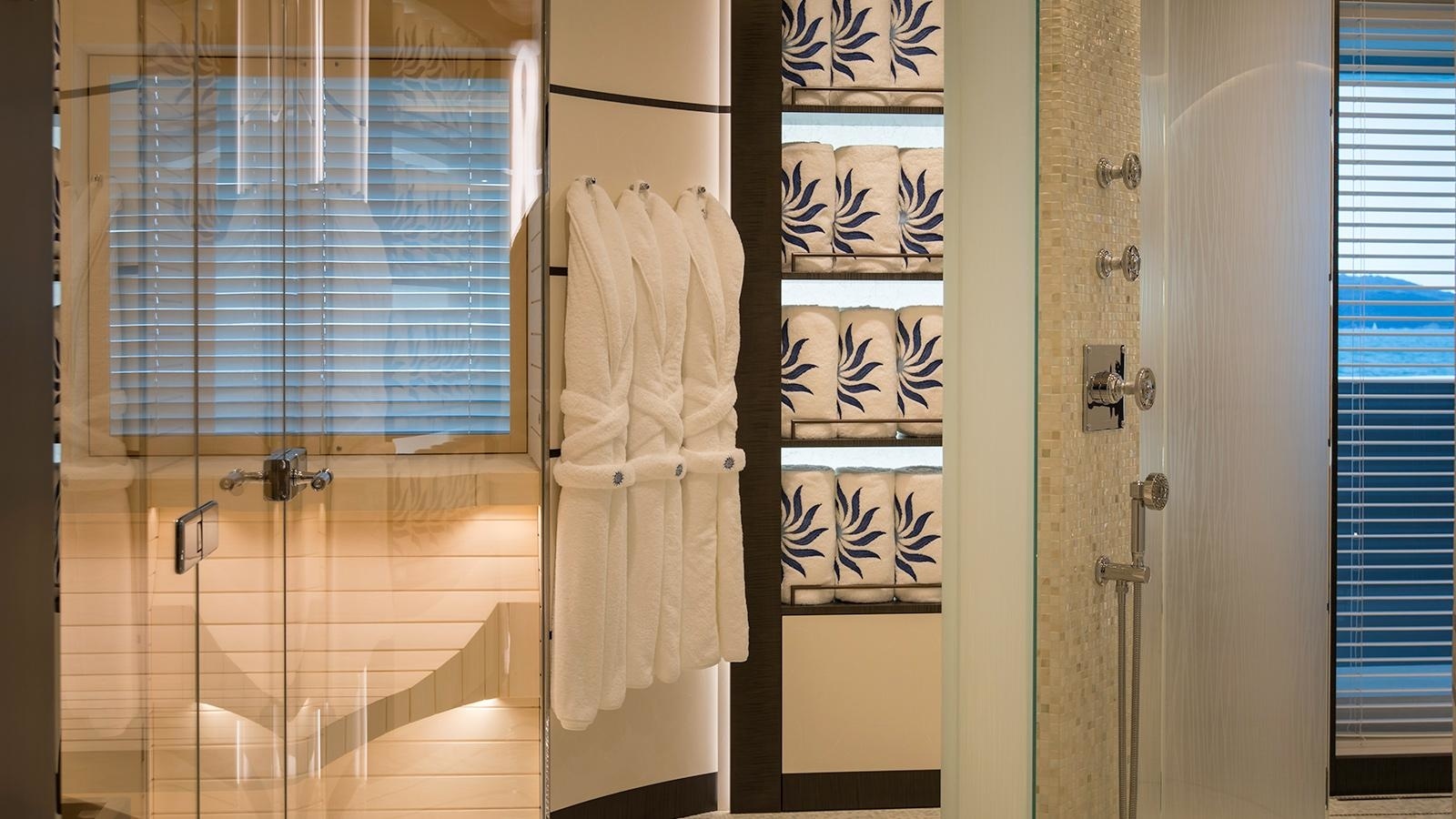 Well, before bedtime, everybody goes to a spa with a hammam and a sauna.