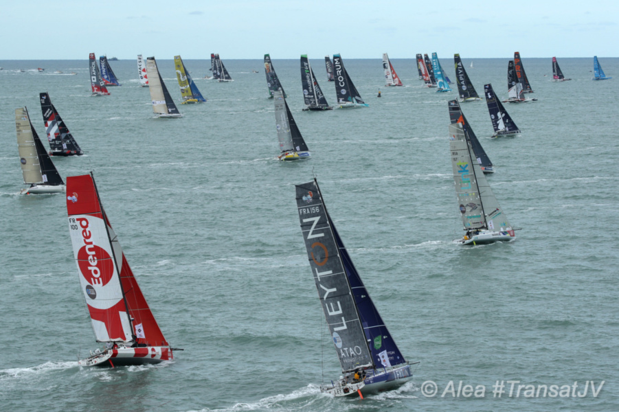 Leyton at the start of the race