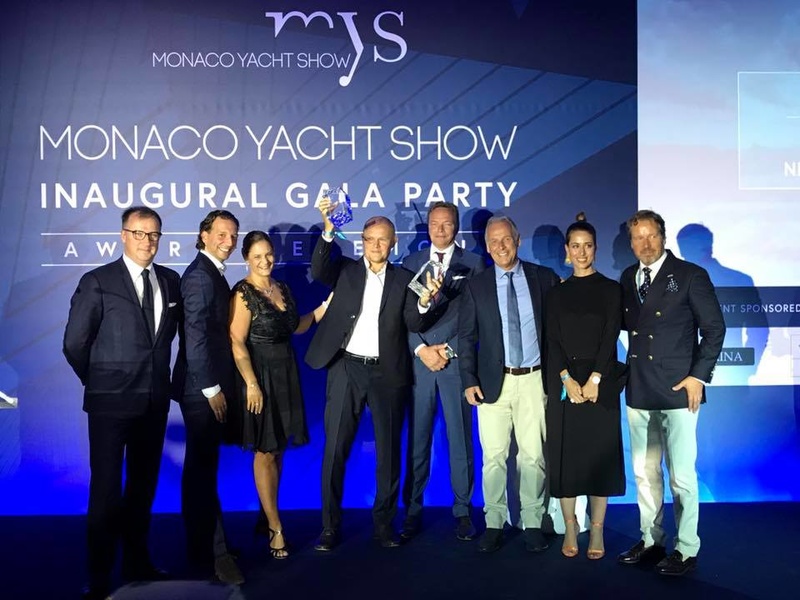 Igor Lobanov with award for Oceanco Jubilee