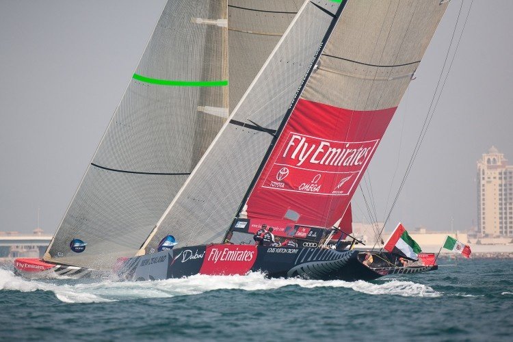 First race. New Zealanders under the Arabian flag lagging behind