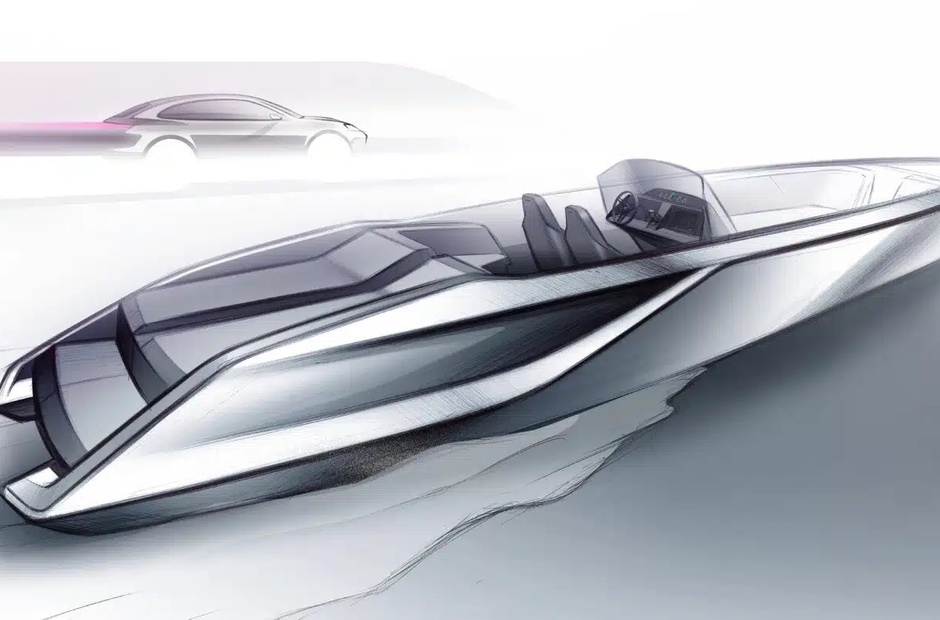 What is the design of the new Porsche dayboat?