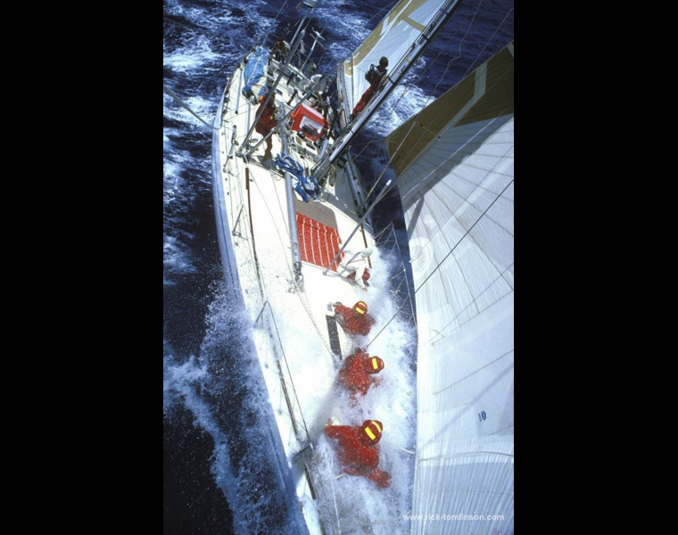 Drum during the Fastnet race, 1985.