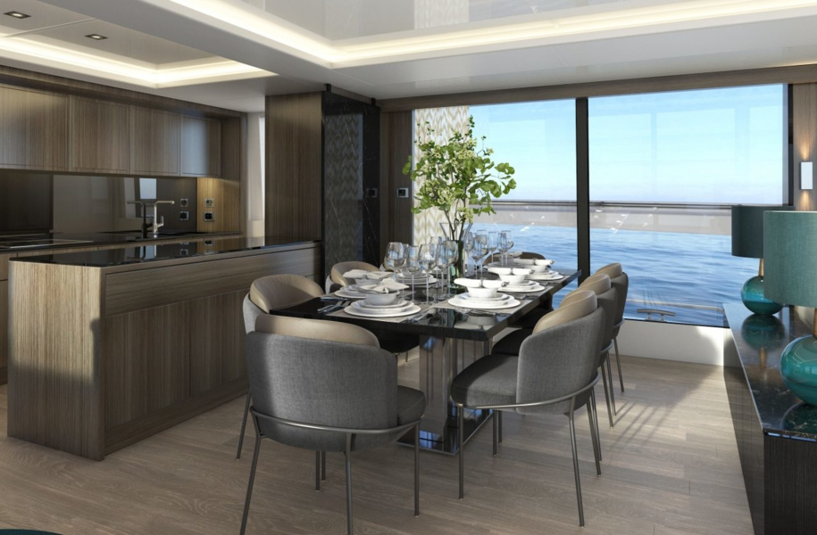 Dining area and galley