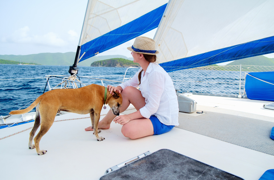 Three in the boat, counting the dog.