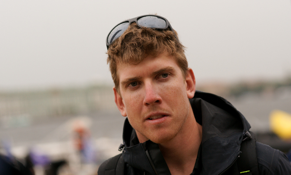Peter Burling, skipper of Emirates Team New Zealand, fought desperately for second place. But third place isn't bad either.
