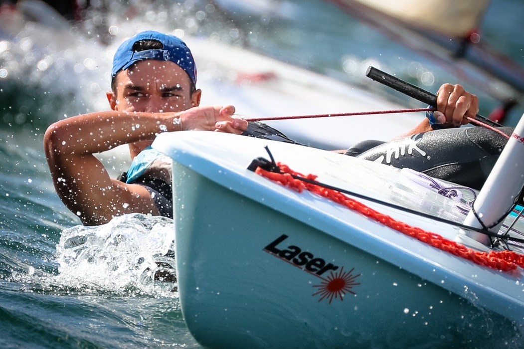 Roman Lutsenko during one of the regattas of the water sports festival «Sevastopol Sails». « Sailing Sagittarius» - that's how the author of the photo named him.