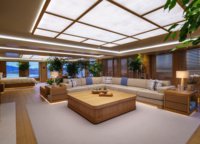 The master suites are truly gigantic in size and have their own lounge area and fireplace, all in a calm, minimalist style. 