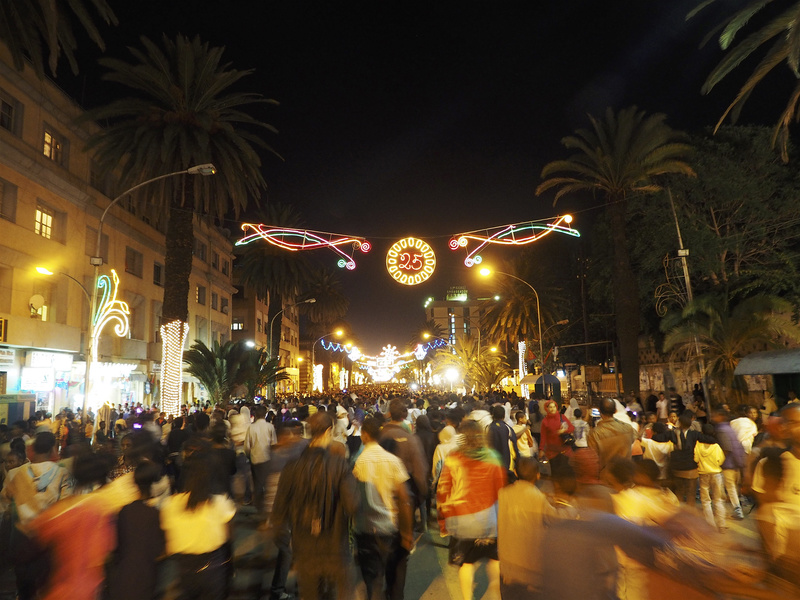 Streets of Asmara during celebration of 25th anniversary of Eritrea. Photo: Clay Gilliland 