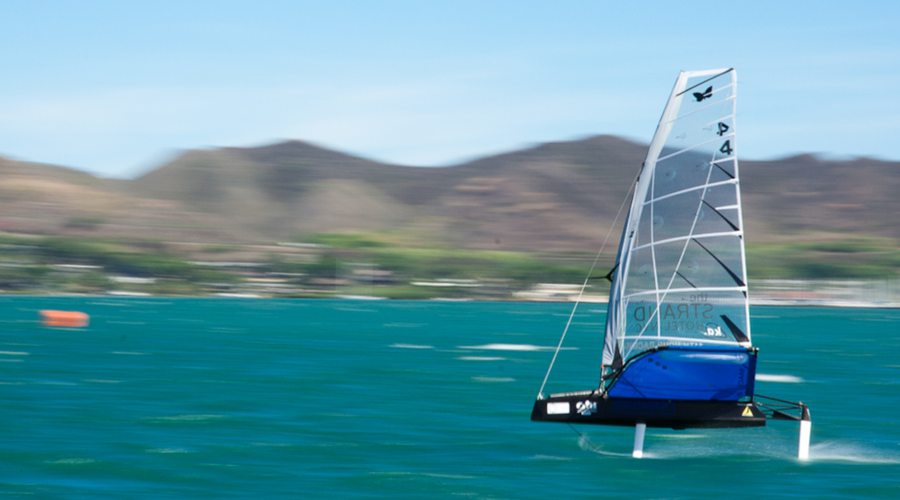 Hovering over the water