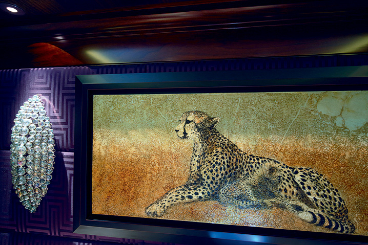 The customer was personally involved in the selection of art objects on board.