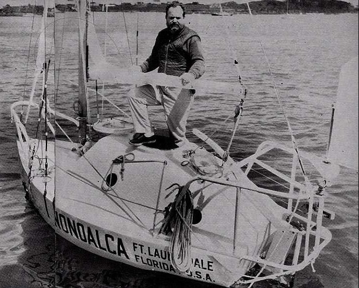 Acrohc Australis' predecessor microyachts in the record-breaking battle - Nonoalca, God's Tear, Yankee Girl and Wind's Will