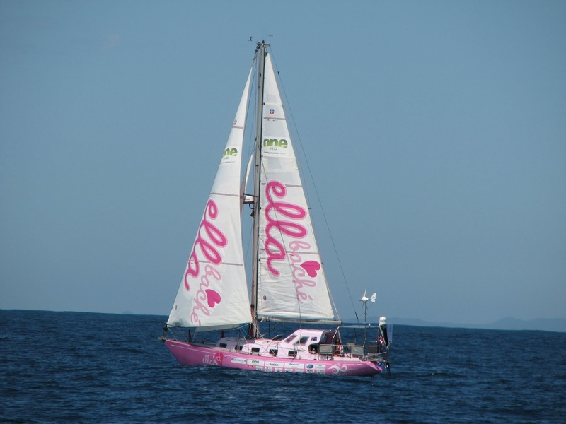 Jessica's previous boat, Ella's Pink Lady, in which the girl walked around the world...
