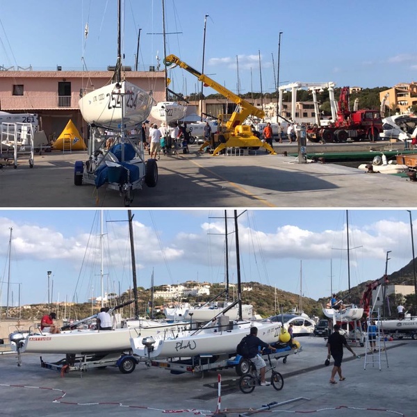Exchange before AUDI J/70 WORLD CHAMPIOSHIP