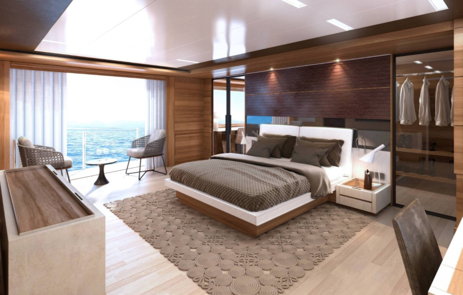 Custom Line Navetta 42: generous interior volumes