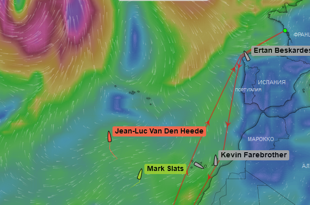 Wind in the Azores region on the morning of 16 January