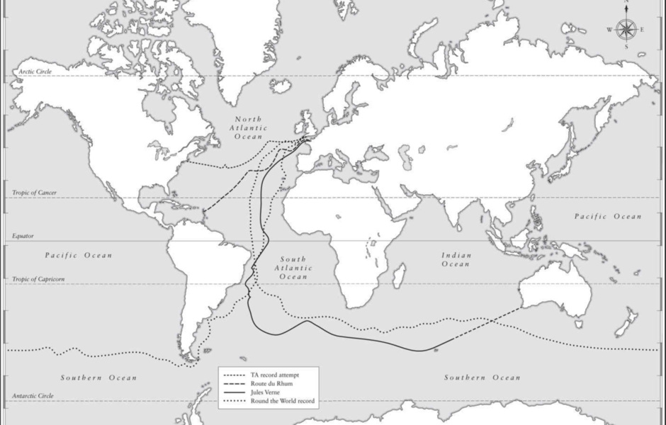 Ellen MacArthur's record swimming routes