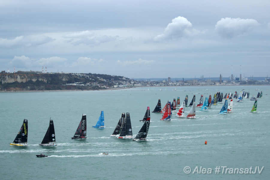 Bureau Vallée II, Hugo Boss and Charal at the start of the race