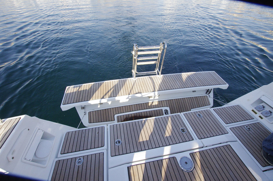 Aft platform folded out