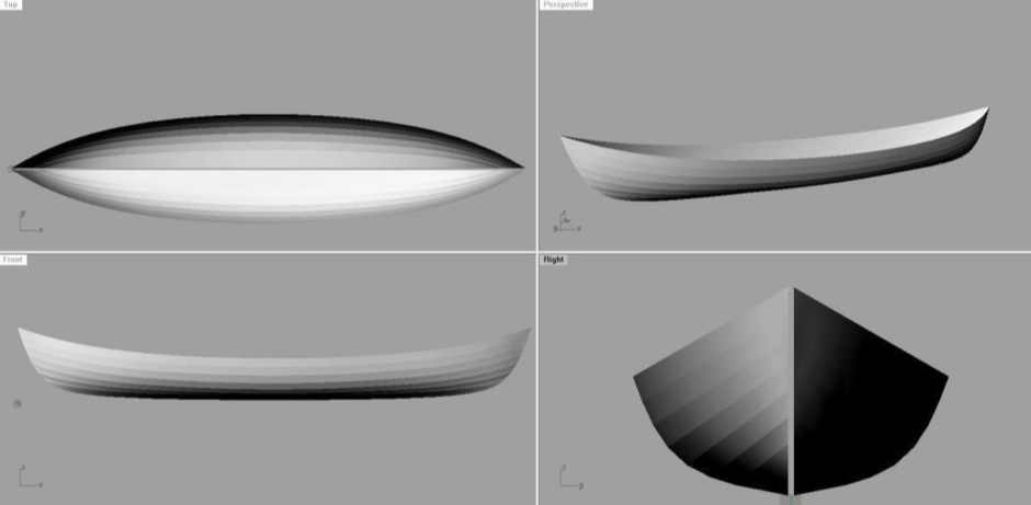 Computer model of the future boat