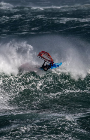 Crazy windsurfing.